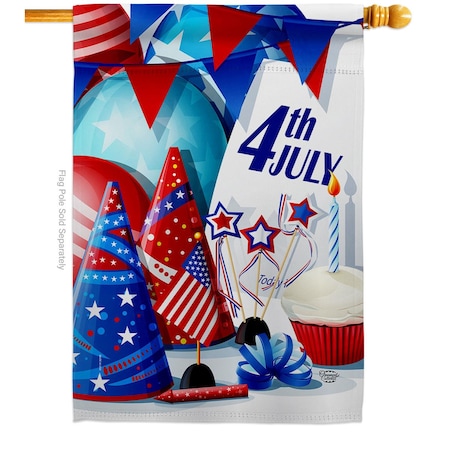 Cuadrilatero 28 x 40 in. Celebrate 4th of July American Fourth Vertical House Flag with Double-Sided Banner CU4061138